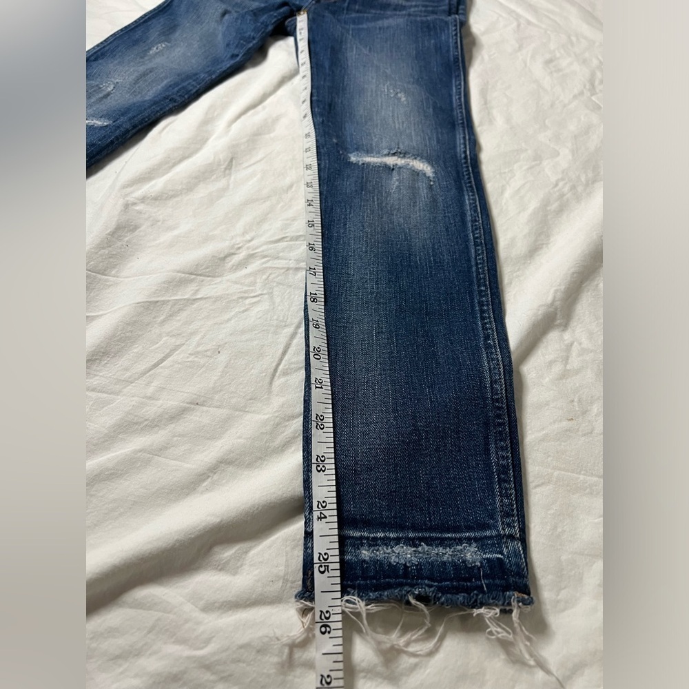 Madewell 9" High-Rise Skinny Ripped & Repaired York Wash Denim Jeans 24P - Picture 13 of 14